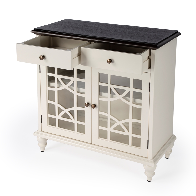 Beaumont Lane Traditional 2 Door 2 Drawer Cabinet in White Finish