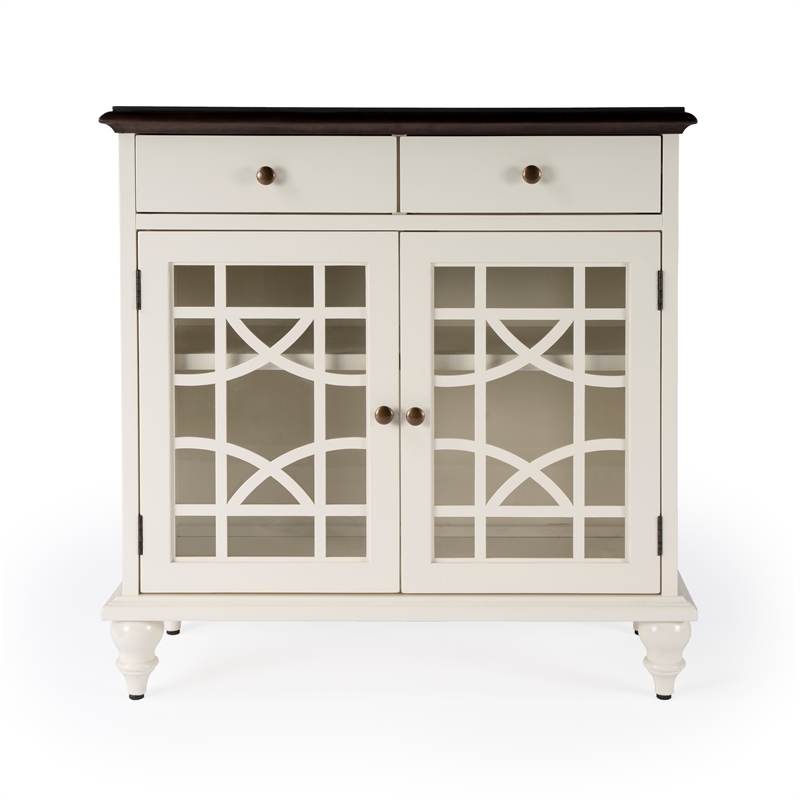 Beaumont Lane Traditional 2 Door 2 Drawer Cabinet in White Finish