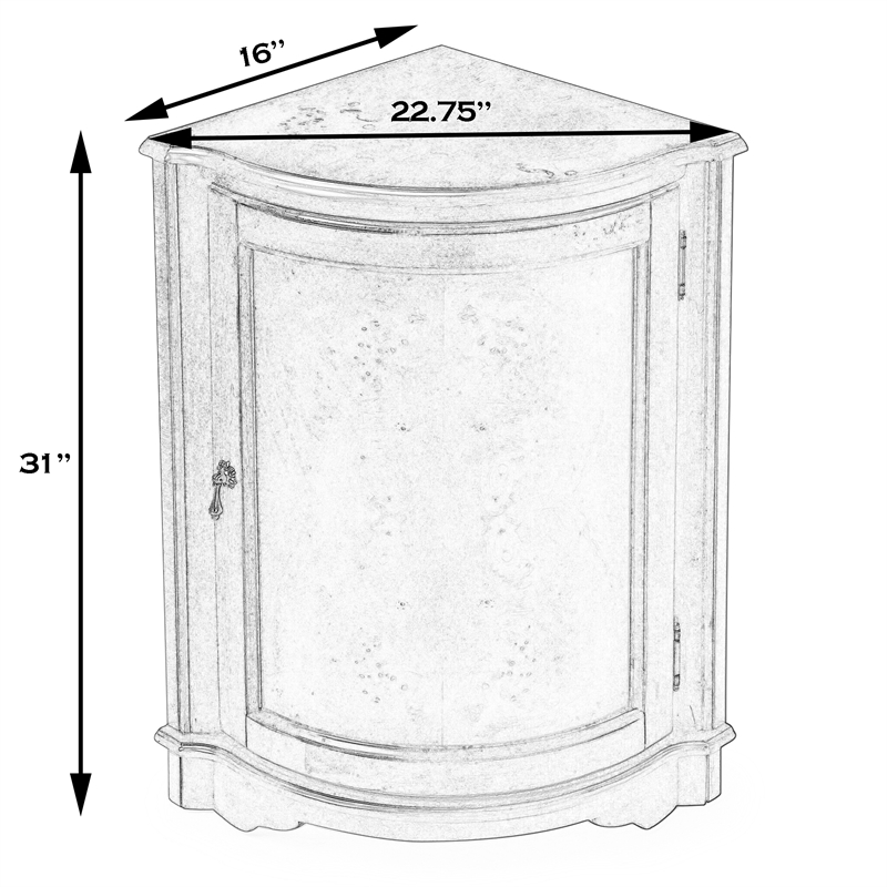 Beaumont Lane Traditional Wood Corner Accent Cabinet - Beige