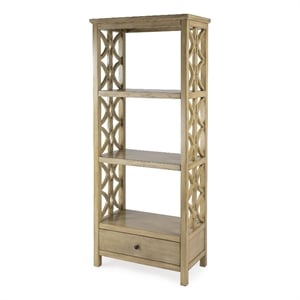 Beaumont Lane Traditional 30&quotW 3- Tier Etagere With Storage Drawer - Beige