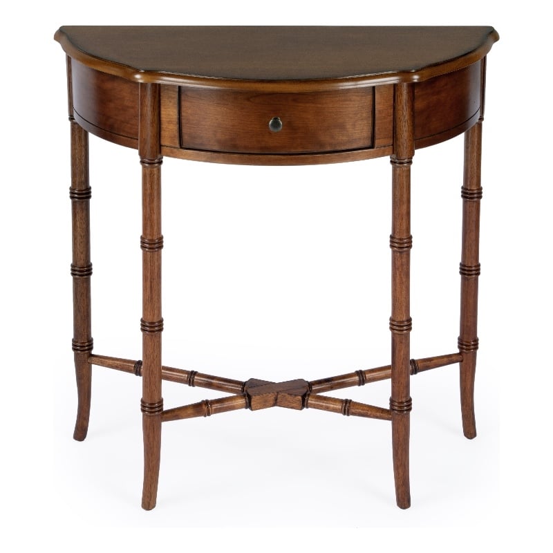 Beaumont Lane Traditional Wood Console Table in Olive Ash Finish