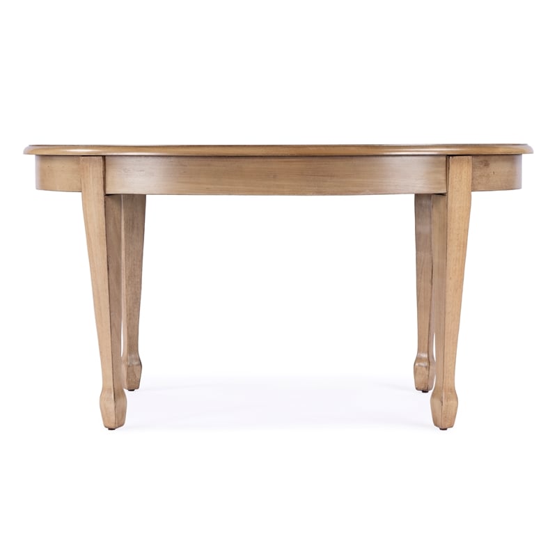 Beaumont Lane Traditional Oval Wood Coffee Table in Beige Finish