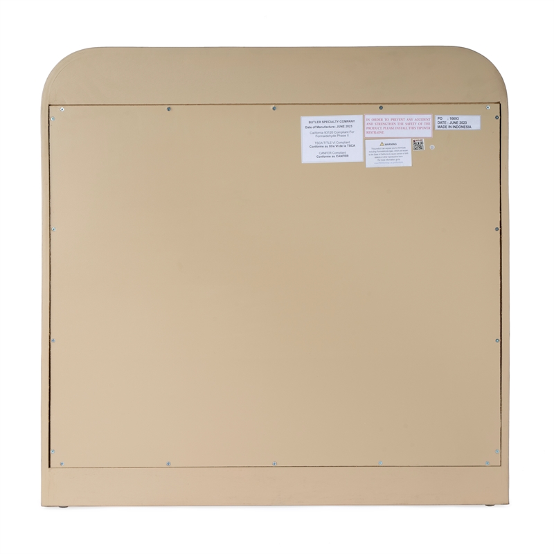 Beaumont Lane Mid-Century 3 Drawer Burl Wood Curved Chest - Light Burl