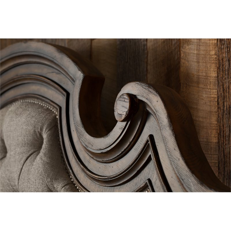 Beaumont Lane Traditional Wood California King Upholstered Bed