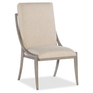 Beaumont Lane Assembled Farmhouse Wood Slope Side Chair in Beige