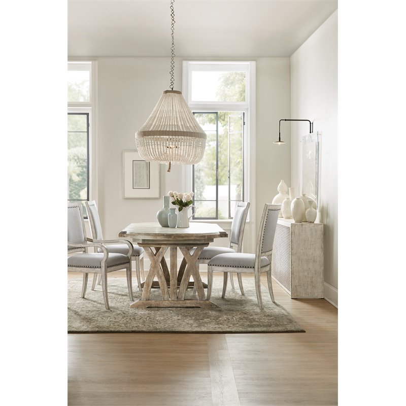 Beaumont Lane Traditional Upholstered Wood Side Chair in Gray
