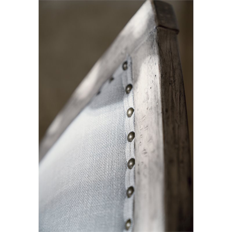 Beaumont Lane Traditional Upholstered Wood Side Chair in Gray