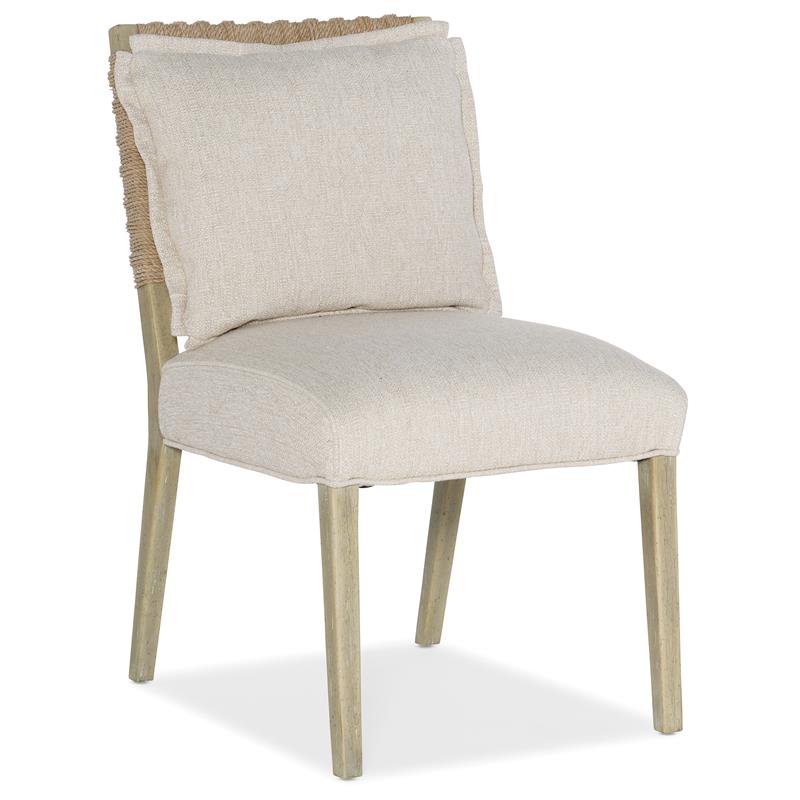 Beaumont Lane Assembled Transitional Dining Room Woven Back Side Chair