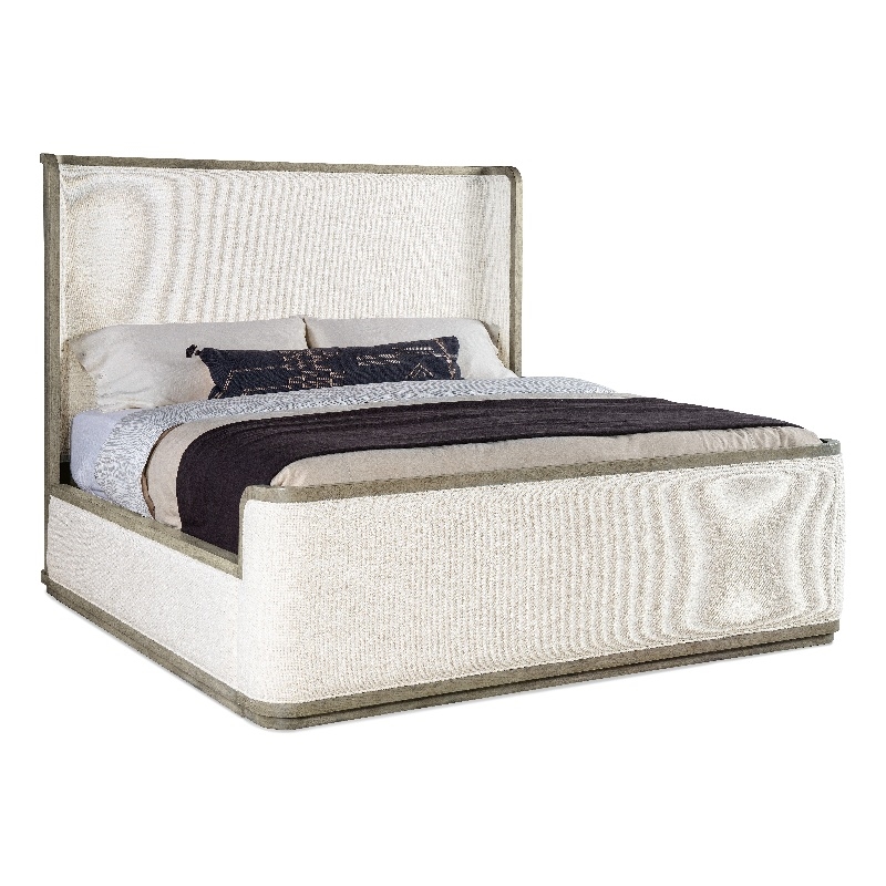 Beaumont Lane Transitional Bedroom King Upholstered Shelter Bed