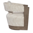 Beaumont Lane Contemporary Veneer and Fabric Swivel Chair in Gray