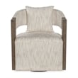 Beaumont Lane Contemporary Veneer and Fabric Swivel Chair in Gray