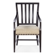 Beaumont Lane Assembled Transitional Wood and Fabric Arm Chair in Black
