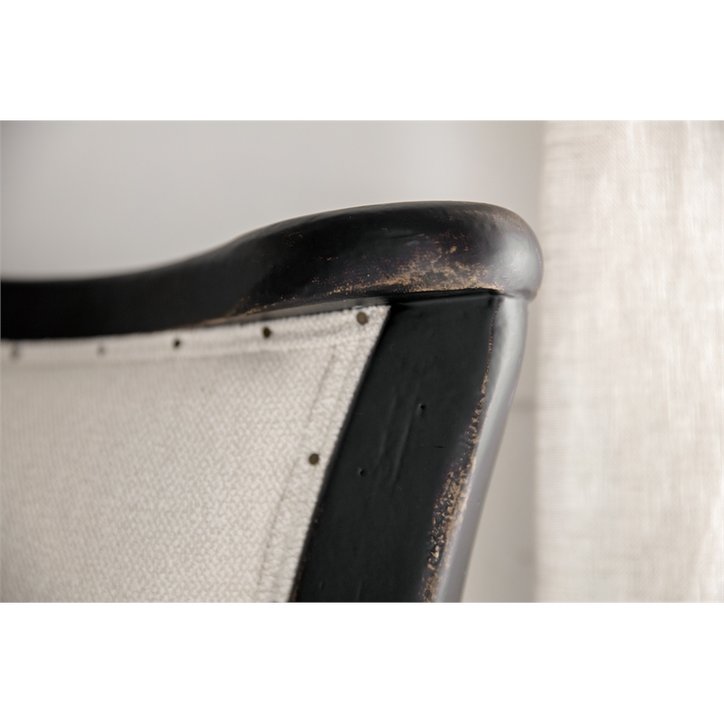 Beaumont Lane Transitional Wood Cal King Upholstered Bed in Black