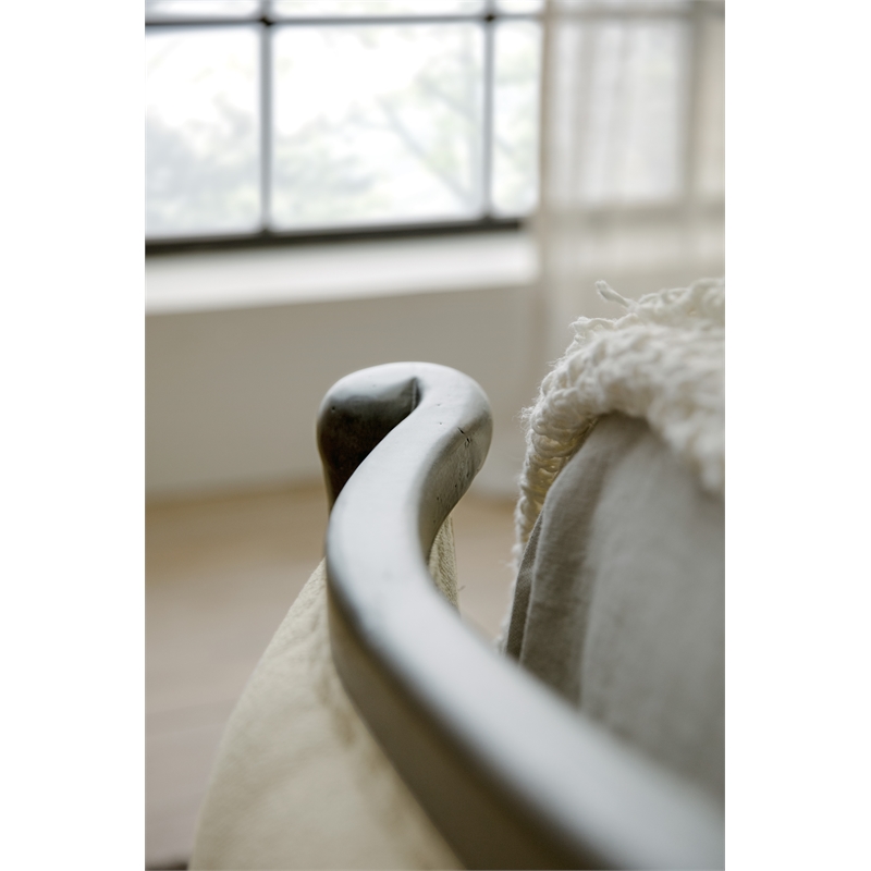 Beaumont Lane Upholstered King Bed in Black/Creamy Tuscan White