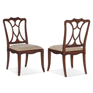Beaumont Lane Traditional Fabric Upholstered Side Chair in Cherry Brown