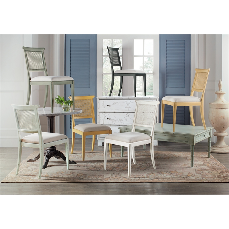 Beaumont Lane Fabric Upholstered Side Chair in Verdigris Green