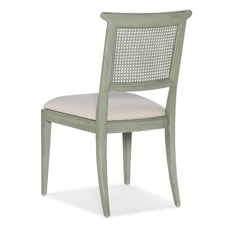 Beaumont Lane Fabric Upholstered Side Chair in Verdigris Green