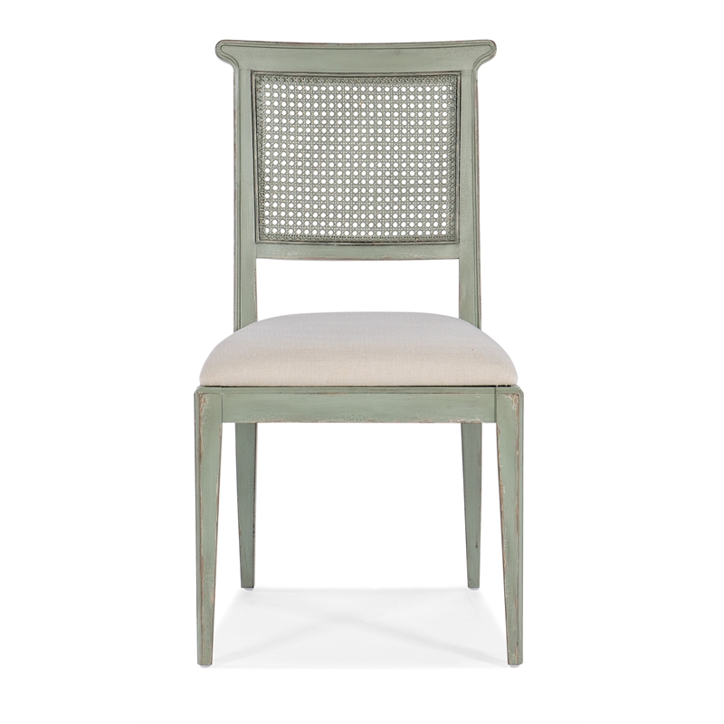 Beaumont Lane Fabric Upholstered Side Chair in Verdigris Green