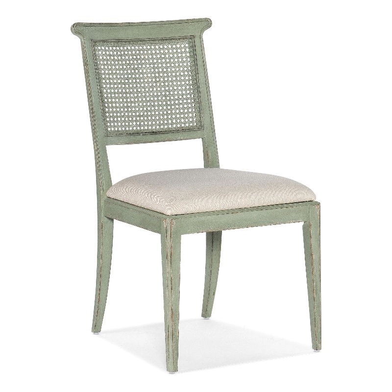 Beaumont Lane Fabric Upholstered Side Chair in Verdigris Green