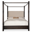 Beaumont Lane Transitional King Fabric Upholstered Poster Bed in Black