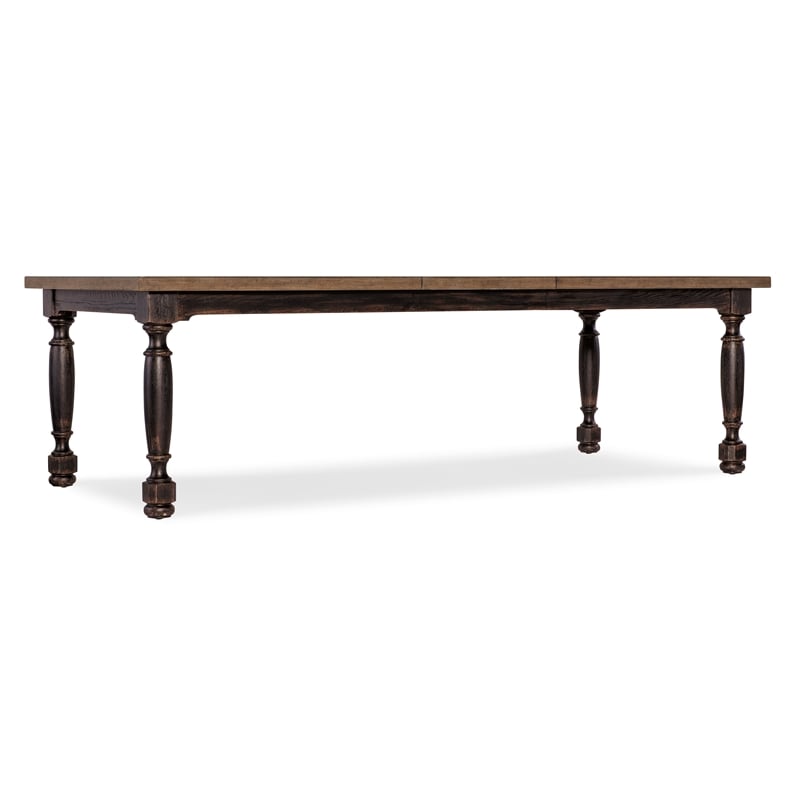 Beaumont Lane Wood Leg Dining Table with 1-22in leaf in Black