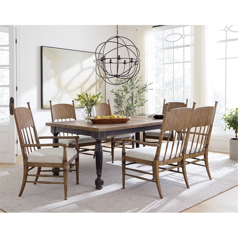 Beaumont Lane Wood Leg Dining Table with 1-22in leaf in Black