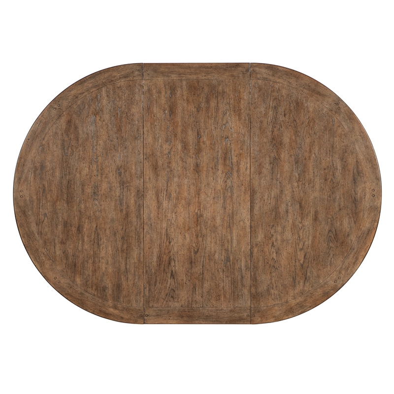 Beaumont Lane Wood Pedestal Dining Table with 1-22in leaf in Black