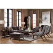 Beaumont Lane Transitional Fabric Sofa in Brown with Flared Wooden Legs
