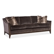 Beaumont Lane Transitional Fabric Sofa in Brown with Flared Wooden Legs