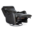 Beaumont Lane Transitional Power Swivel Glider Recliner in Black Leather