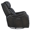 Beaumont Lane Transitional Power Swivel Glider Recliner in Black Leather