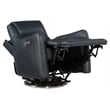 Beaumont Lane Swivel Power Recliner with Power Headrest in Blue Leather