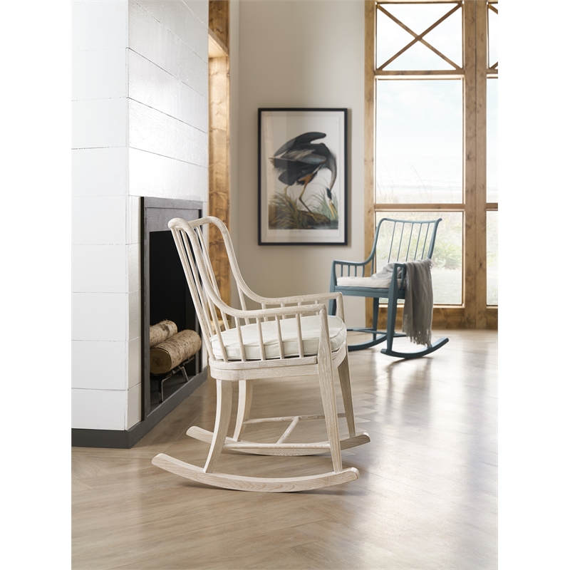 Beaumont Lane Transitional Wood Rocking Chair in Blue Finish