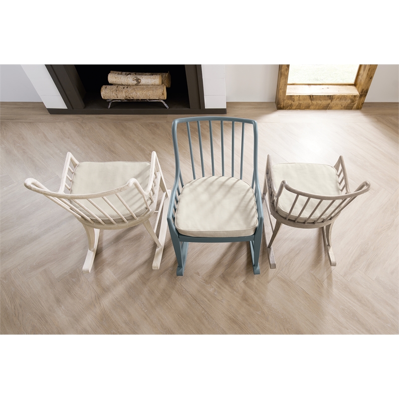 Beaumont Lane Transitional Wood Rocking Chair in Blue Finish