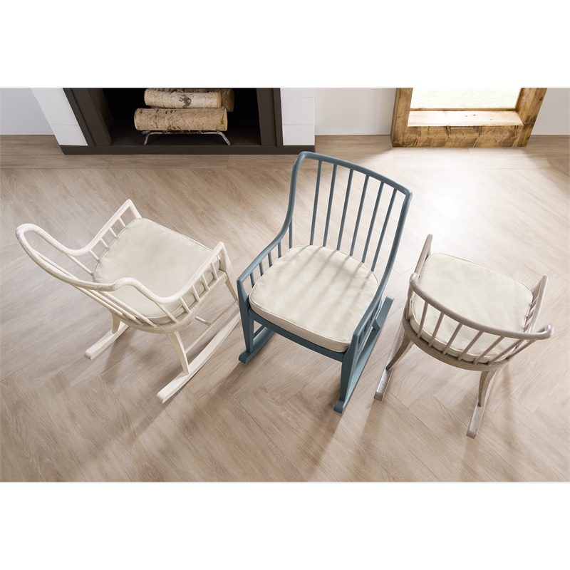 Beaumont Lane Transitional Wood Rocking Chair in Blue Finish