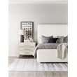 Beaumont Lane Transitional King Upholstered Panel Bed in White Wood