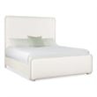 Beaumont Lane Transitional King Upholstered Panel Bed in White Wood