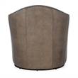 Beaumont Lane Transitional Swivel Club Chair in Brown Leather