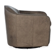 Beaumont Lane Transitional Swivel Club Chair in Brown Leather