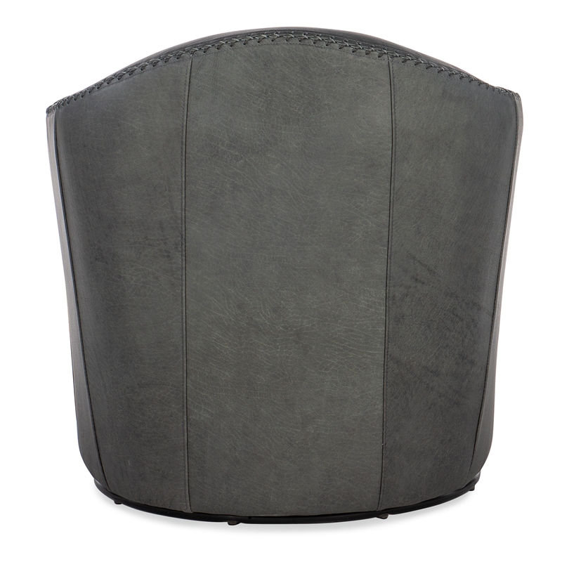Beaumont Lane Transitional Swivel Club Chair in Gray Leather