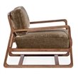 Beaumont Lane Transitional Fabric Accent Chair in Brown and Green