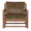 Beaumont Lane Transitional Fabric Accent Chair in Brown and Green