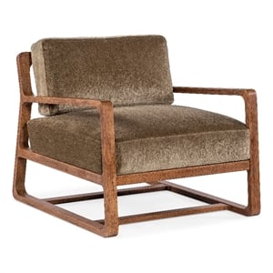 Beaumont Lane Transitional Fabric Accent Chair in Brown and Green