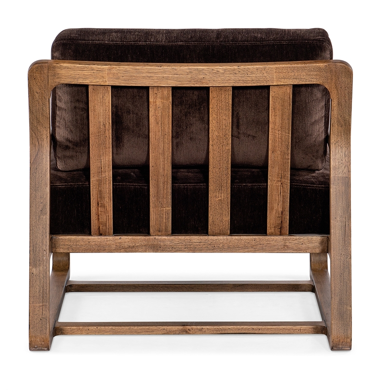 Beaumont Lane Transitional Fabric Accent Chair in Brown Finish