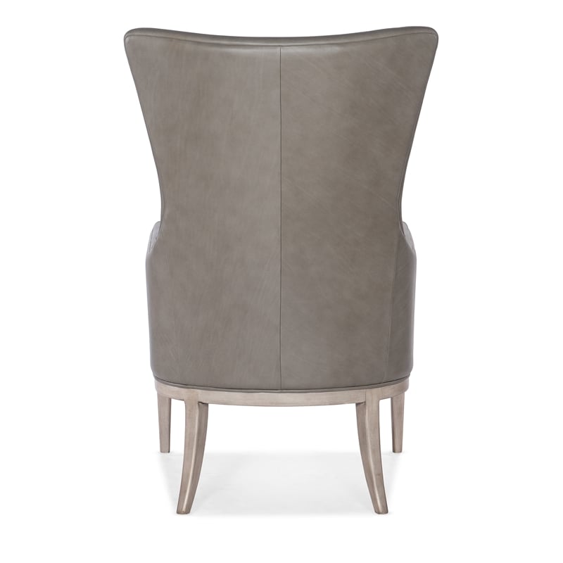 Beaumont Lane Transitional Club Chair with Accent Pillow in Gray Leather