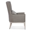 Beaumont Lane Transitional Club Chair with Accent Pillow in Gray Leather