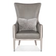 Beaumont Lane Transitional Club Chair with Accent Pillow in Gray Leather