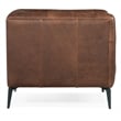 Beaumont Lane Traditional Leather Stationary Chair in Brown Leather