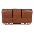 Beaumont Lane Power Sofa with Power Headrest and Lumbar in Brown Leather