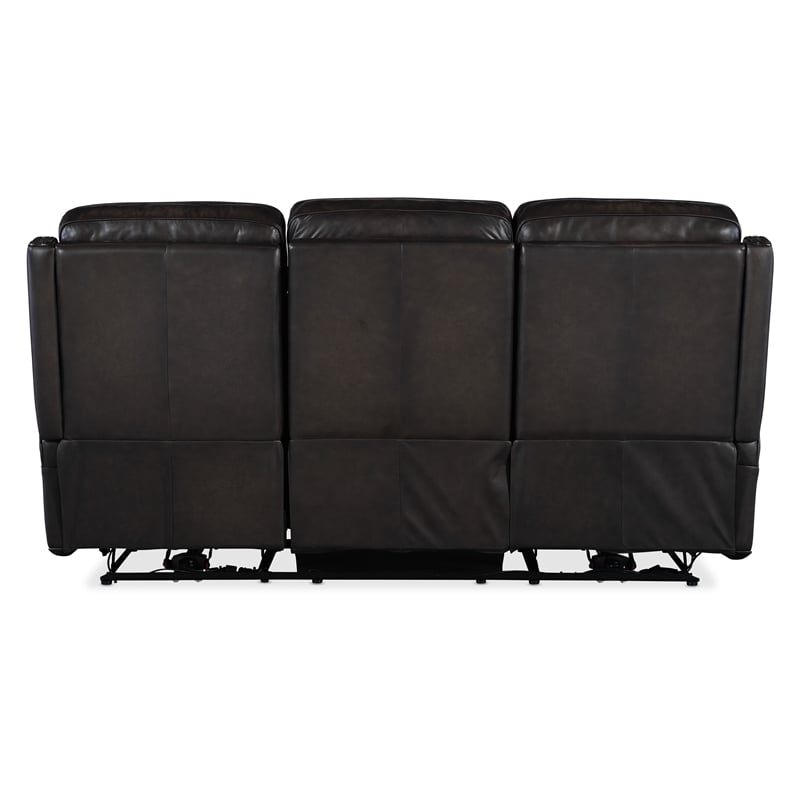 Beaumont Lane Power Sofa with Power Headrest in Gray Leather